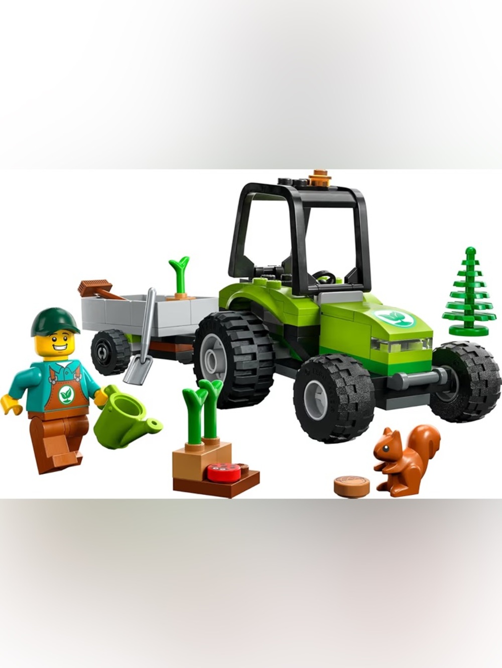 LEGO retired City Park Tractor 60390, Toy with Trailer